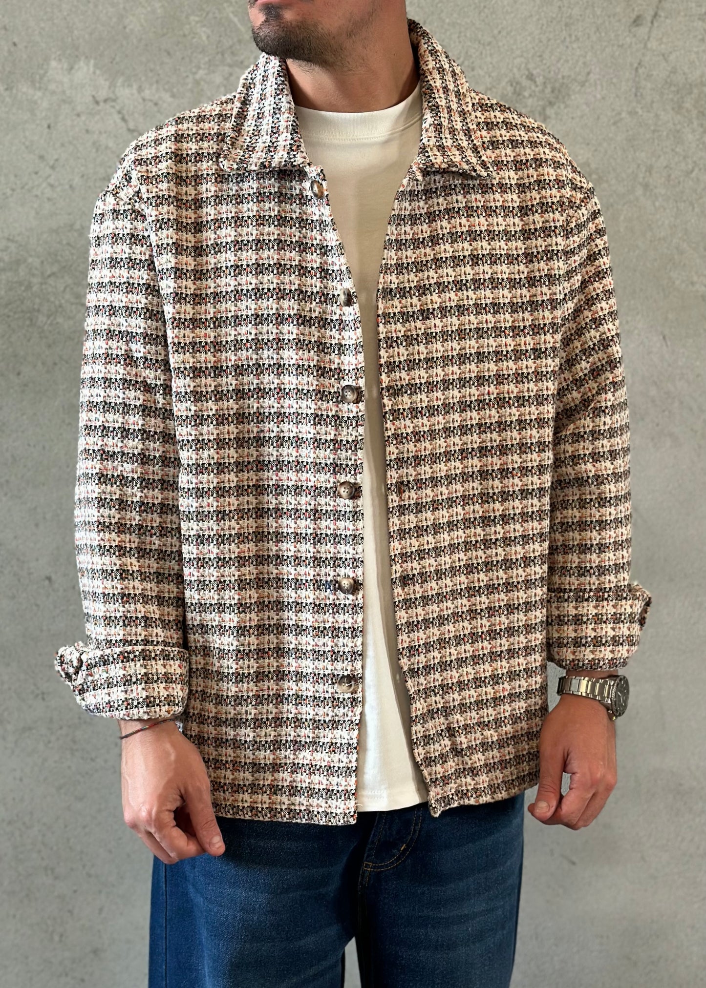 Jacket / Camicione quadretti Cream